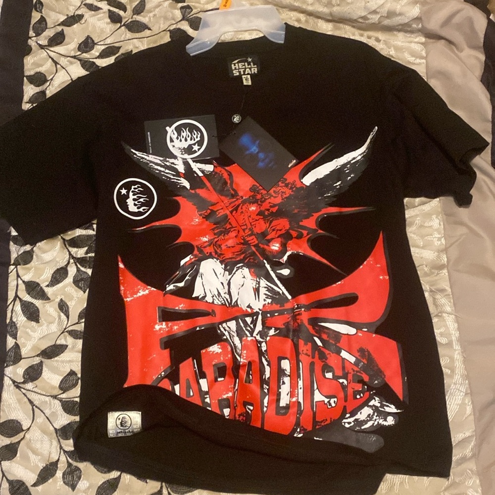 black”hellstar bigger than satan” tee shirt